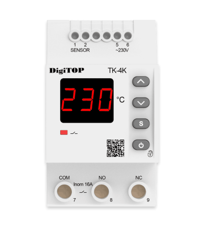 Промисловий терморегулятор 16А до 1000°С ТК-4К DigiTOP