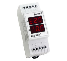 Цифровой амперметр-вольтметр АVМ-1 на DIN рейку DigiTOP