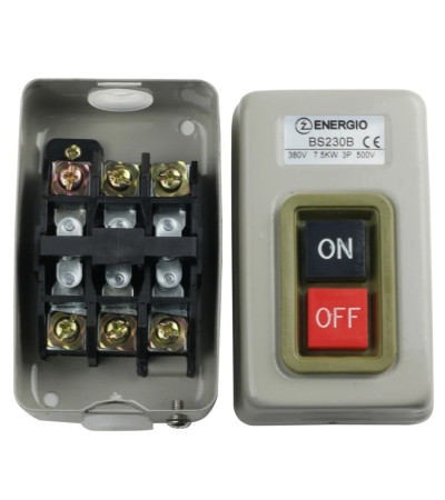 Пост кнопковий 16A 3P 380В-220В 3.7кВт BS230B ENERGIO