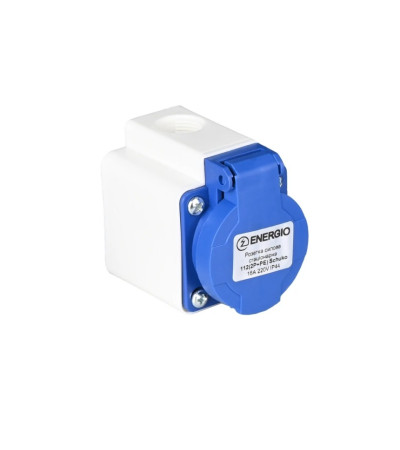 Розетка силовая стационарная 112 (2P+PE) Schuko 16A 220В IP44 ENERGIO