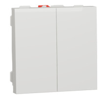 Выключатель 2-клавишный 10А Unica New (белый) Schneider Electric
