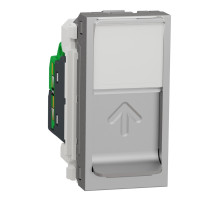 Розетка компьютерная RJ45 категория 5 UTP 1 модуль алюминий Unica New Schneider Electric