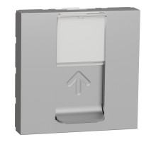 Розетка комп’ютерна 2 модулі RJ45 категорія 6 STP алюміній Unica New Schneider Electric
