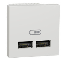 Розетка USB подвійна 2.1А 2 модулі біла Unica New Schneider Electric