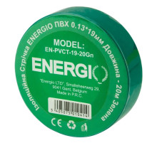 Ізоляційна стрічка ПВХ (0.13x19мм 20м) зелена ENERGIO