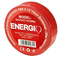Ізоляційна стрічка ПВХ 0.13x19мм 20м червона ENERGIO