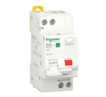 Диференціальний автоматичний вимикач RESI9 10А 30мA 1P+N 6кA крива С тип АС Schneider Electric