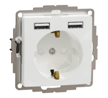 Розетка с заземлением + 2 USB тип Sedna Design (белая) Schneider Electric