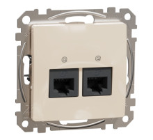 Розетка два разъема RJ45 категории 5E UTP Sedna Design (бежевый) Schneider Electric