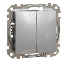 Вимикач двоклавішний Sedna Design (алюміній) Schneider Electric