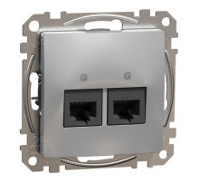 Компьютерная розетка 2-местная RJ45 Sedna Design (алюминий) Schneider Electric