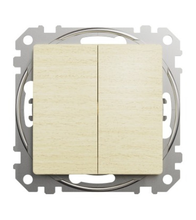 Кнопковий двоклавішний вимикач 10A Sedna Elements (береза) Schneider Electric
