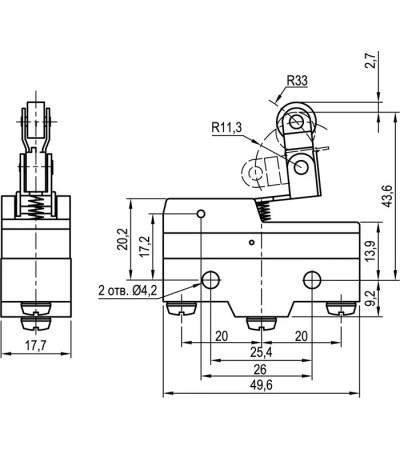 Мікровимикач роликовий Z-15GW2277-B ENERGIO