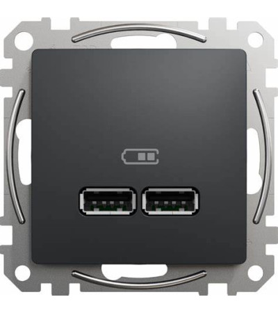 USB розетка тип A+A 2,1А Sedna Design (колір – чорний) Schneider Electric
